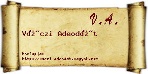 Váczi Adeodát névjegykártya